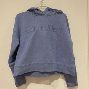 Calvin Klein Purple Cropped Hoodie